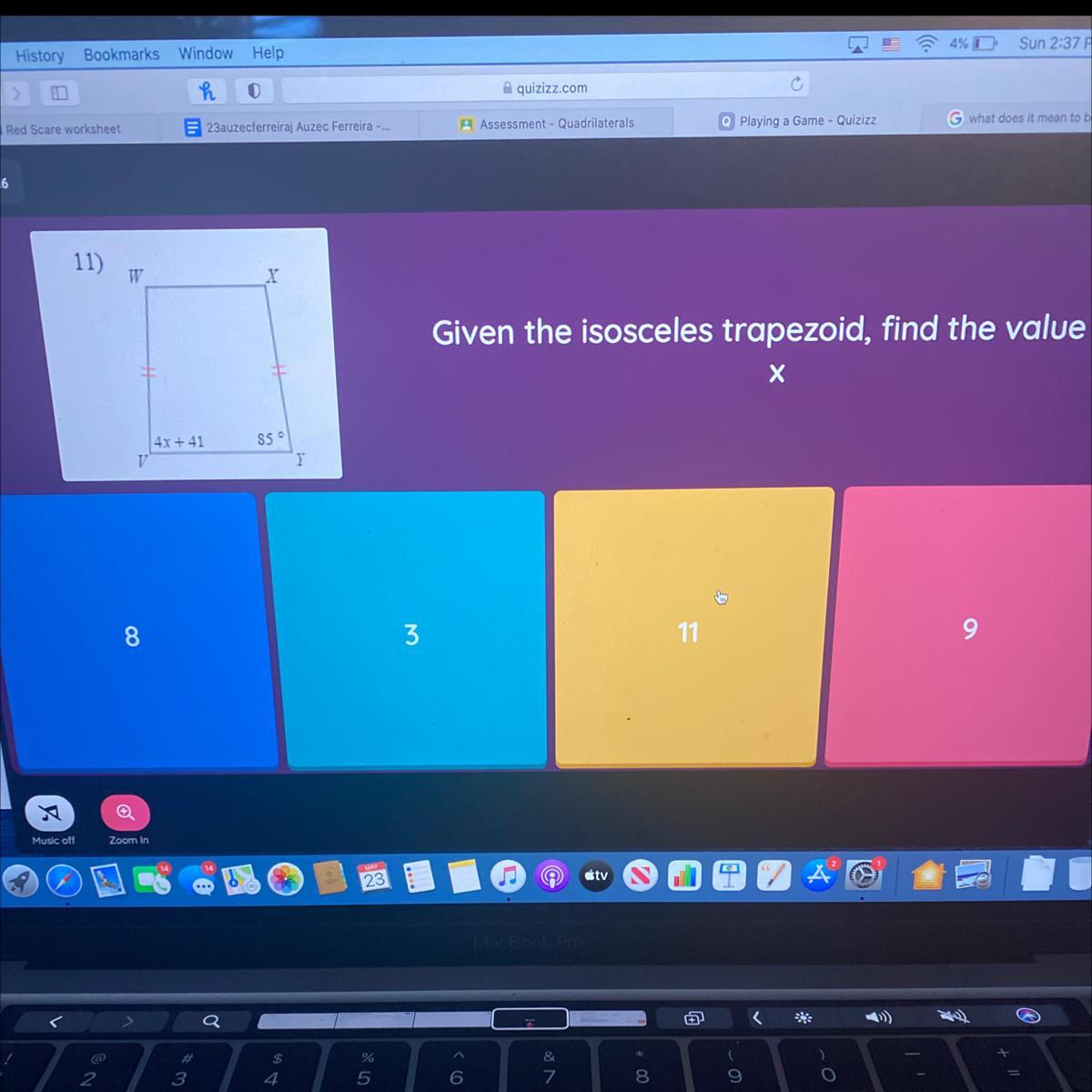 Given The Isosceles Trapezoid, Find The Value Of X