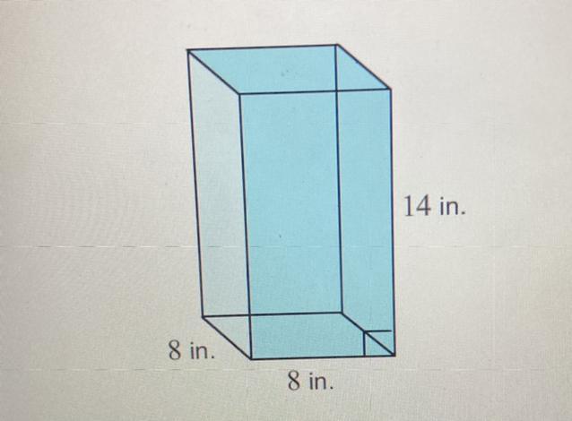 The Question: A Box Is A Right Rectangular Prism With The Dimensions 8 Inches By 8 Inches By 14 Inches.