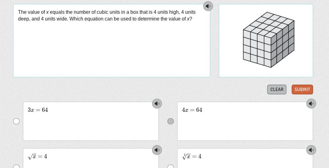 The Value Of X Equals The Number Of Cubic Units In A Box That Is 4 Units High, 4 Units Deep, And 4 Units