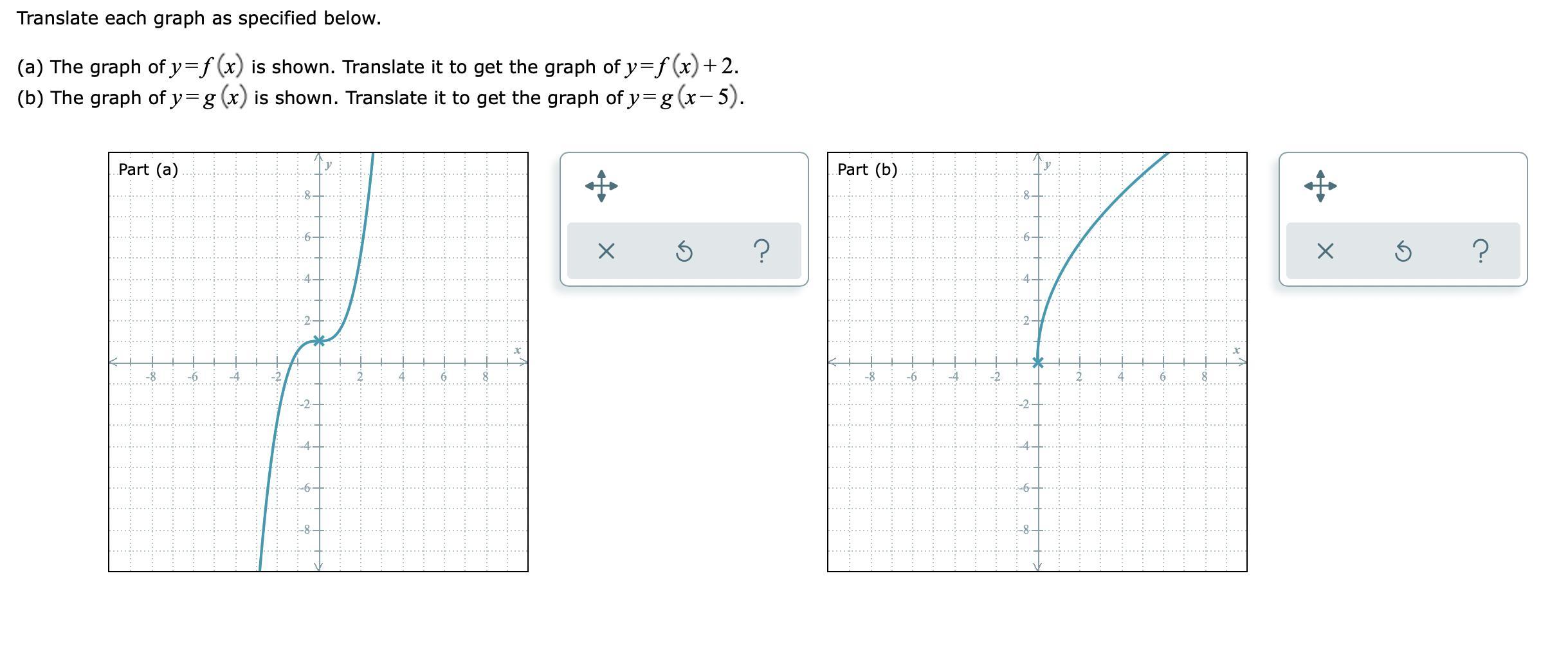 Translate Each Graph As Specified Below.(a) The Graph Of =yfx Is Shown. Translate It To Get The Graph