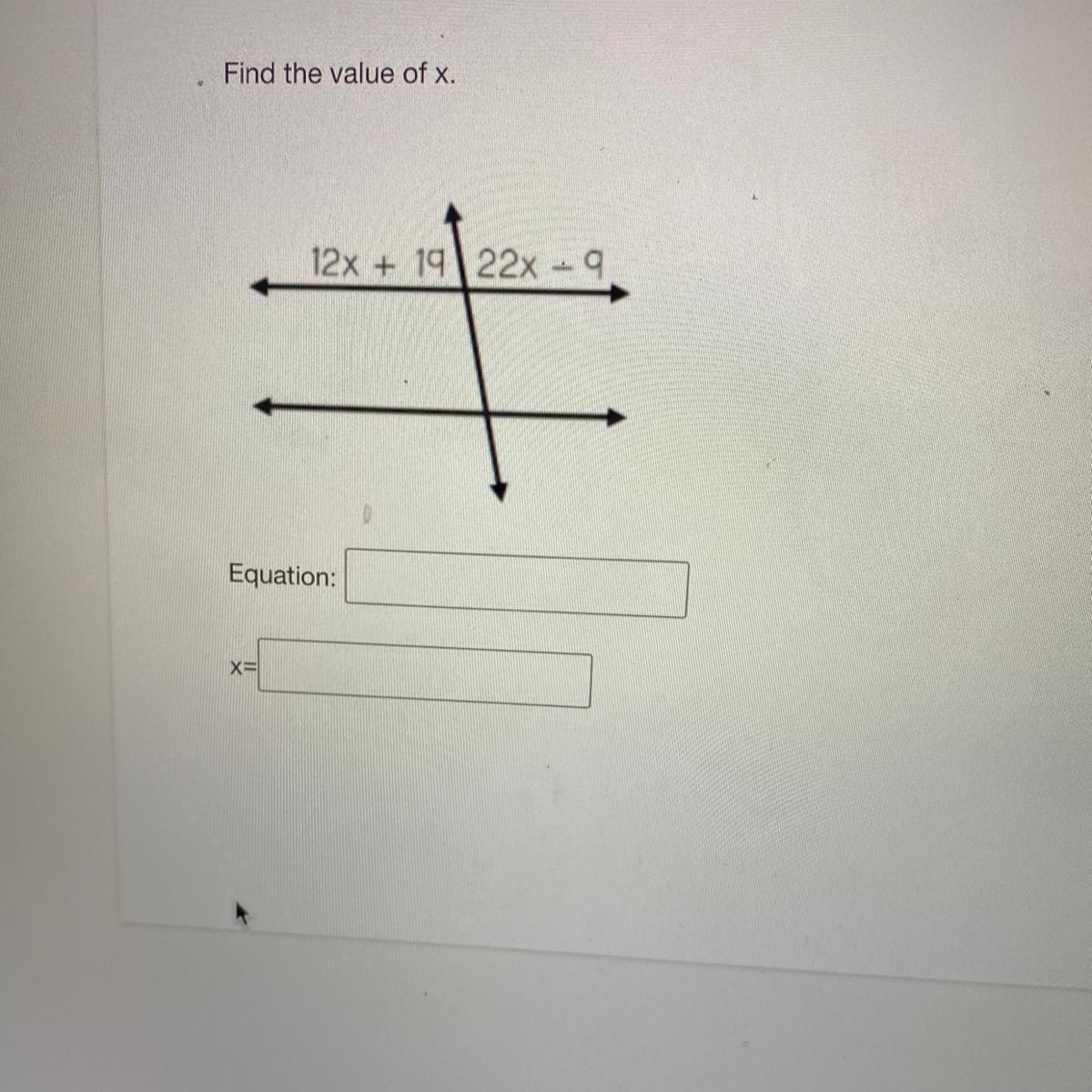Find The Value Of X.Equation?X?