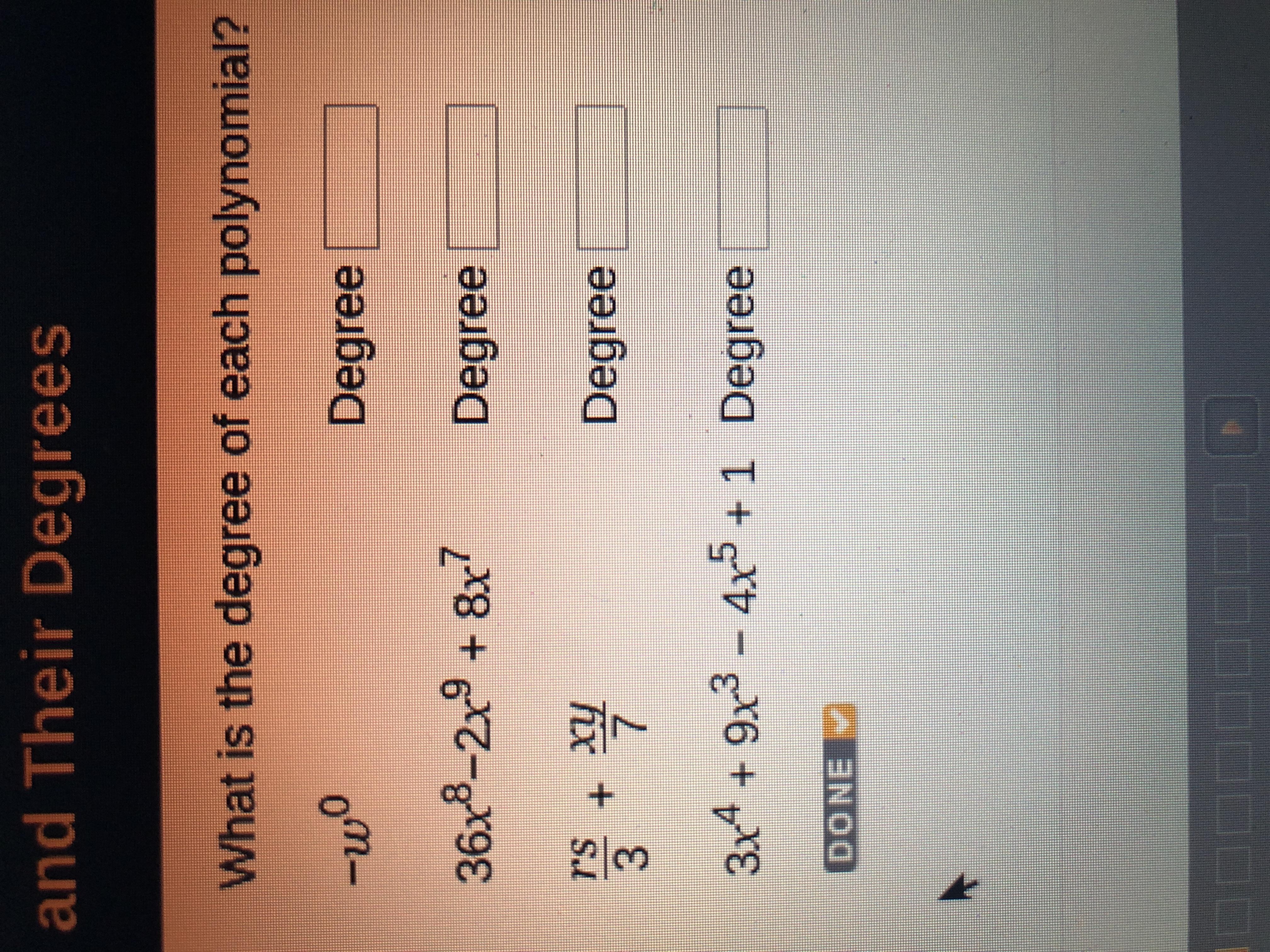 What Is The Degree Of Each Polynomial?