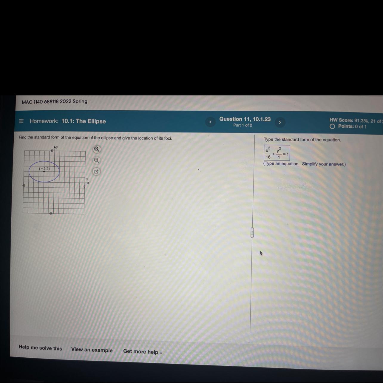 How Do I Solve This For Standard Equation And Foci?