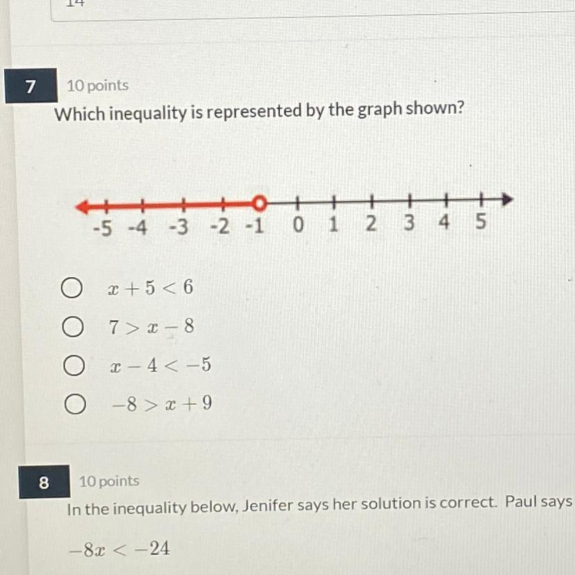 Will Give Brainliest To First CORRECT Answer!Which Inequality Is Represented By The Graph Shown?