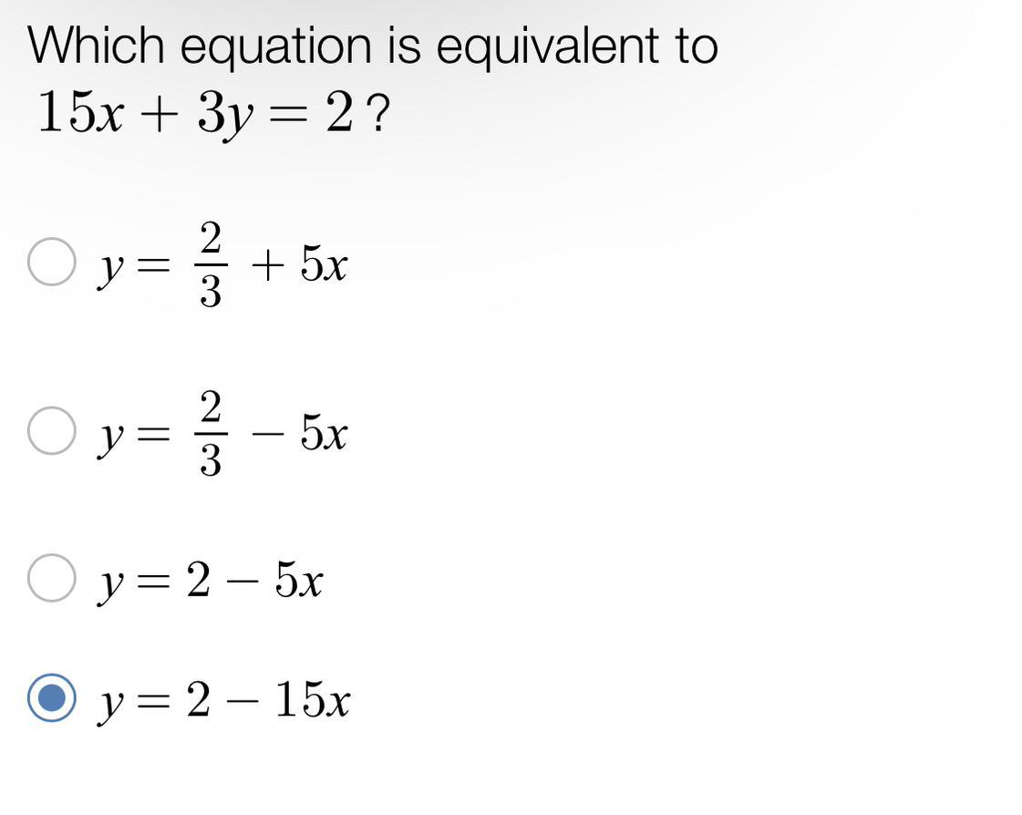 What Equation Is Equivalent? 