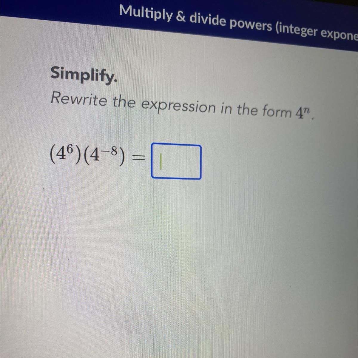 What Is The Expression In From 4^n