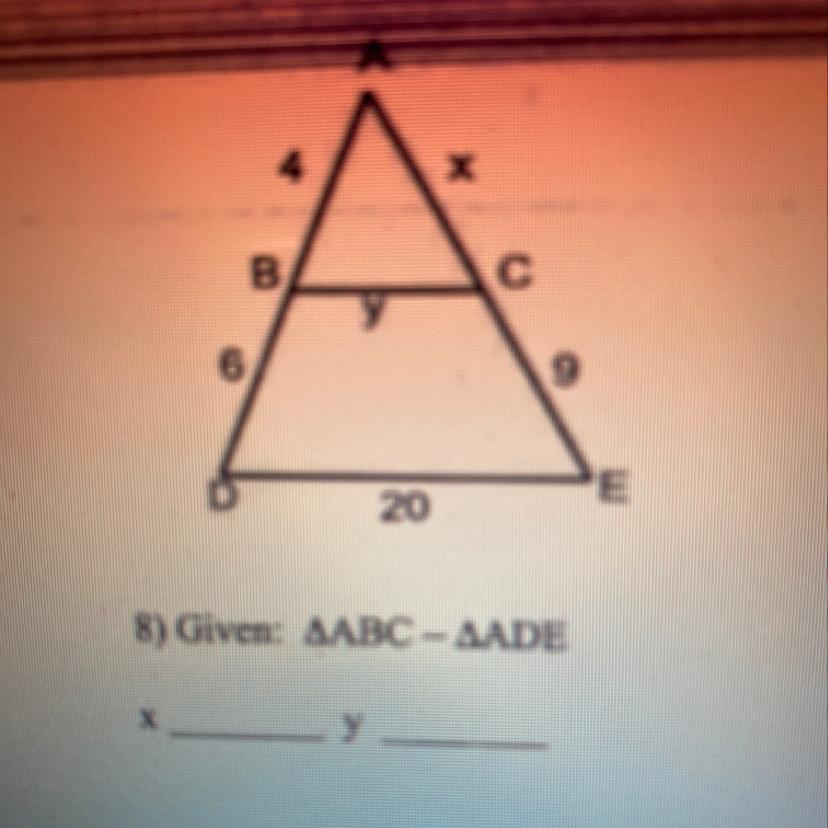 Does Anyone Know How To Find X And Y?? If So Please Help! Pictures Would Help Too!!