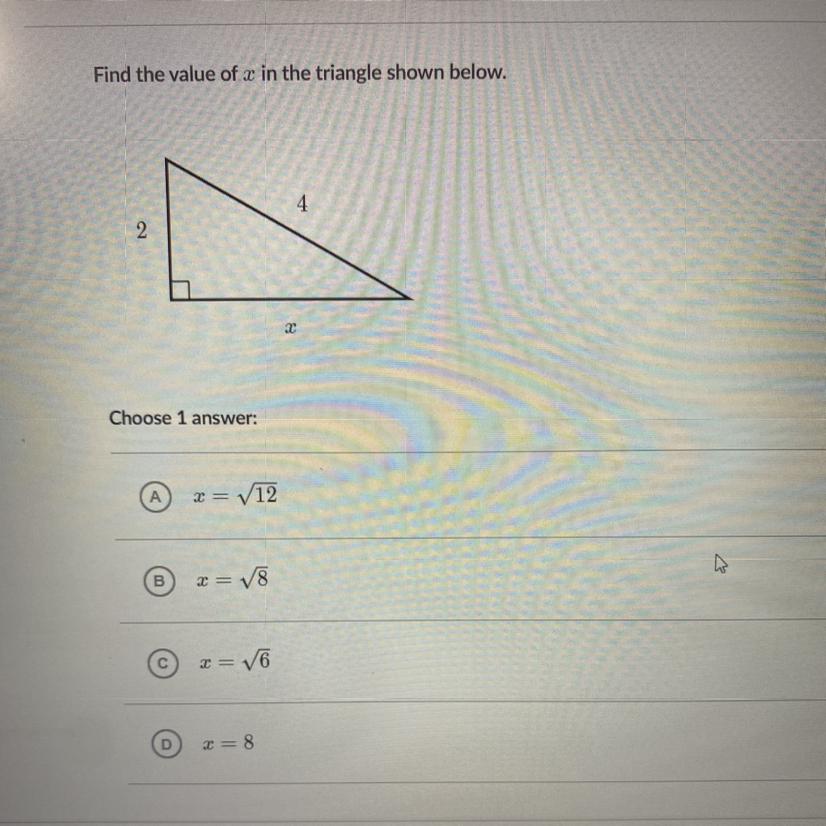Find The Value Of X In The Triangle Show Below