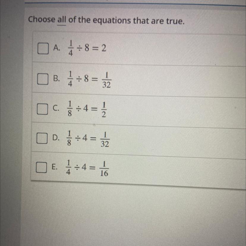 Choose All Of The Equations That Are True,DA +8=2D***10