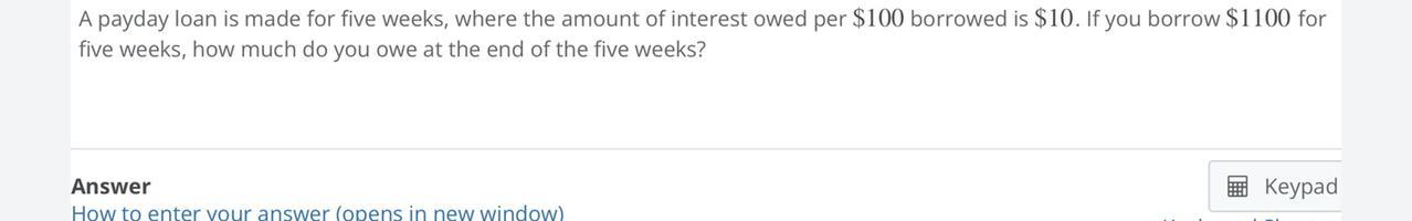 How Much Do You Owe At The End Of Five Weeks ?