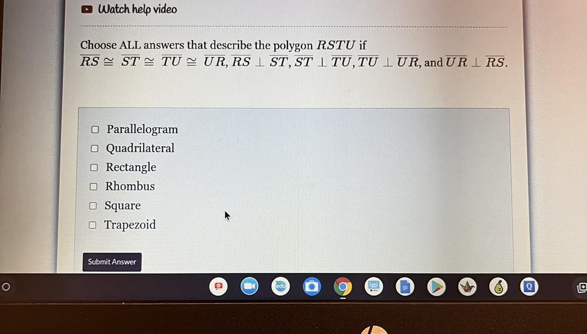 PLSSSS HELPChoose ALL Answers That Describe The Polygon.