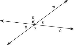 Lines M And N Intersect To Form Various Angles.Which Angle Is A Vertical Angle With 6?5none Of These87