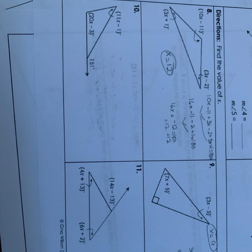 PLEASE HELP!!Find The Value Of X10 And 11!