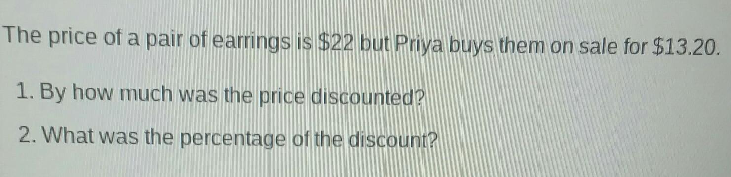 By How Much Was The Price Counted?What Was The Percentage Of The Discount?