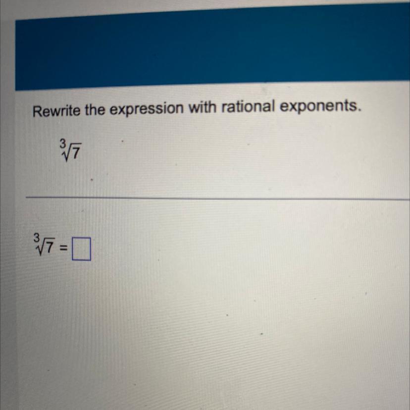 Rewrite The Expression With Rational Exponents.