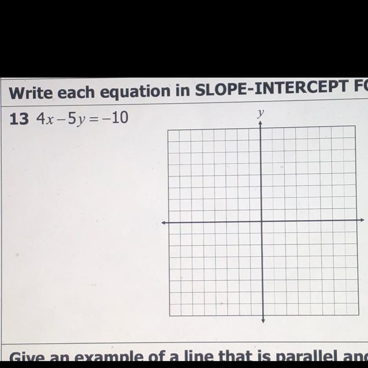 Write Each Equation In Slope Intercept Form The Graph 