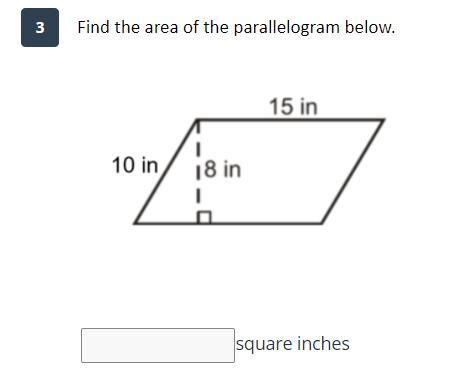 Find The Area Of The Parallelogram Below.