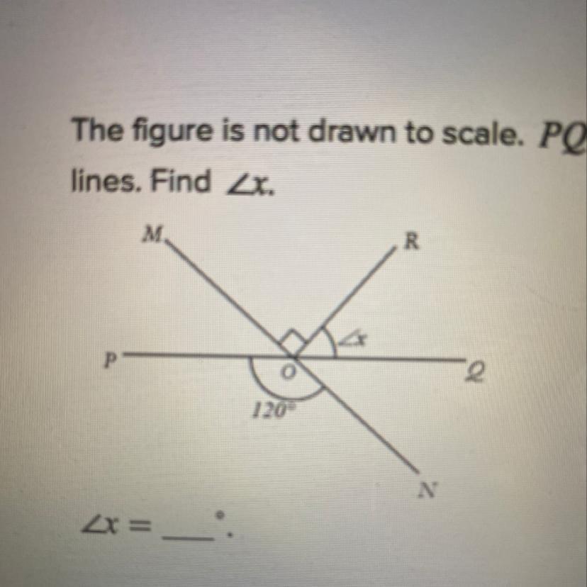 The Figure Is Not Trying To Scale. PQ And MN Are Straight Lines. Find X 