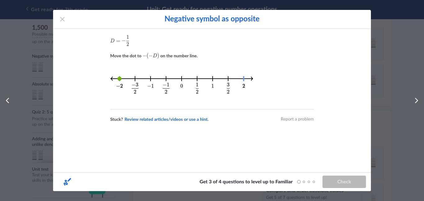 Move The Dot -(-D) On The Number Line