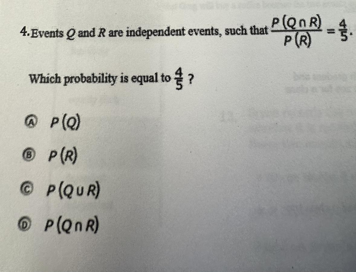 Which Probability Is Equal To 4/5?