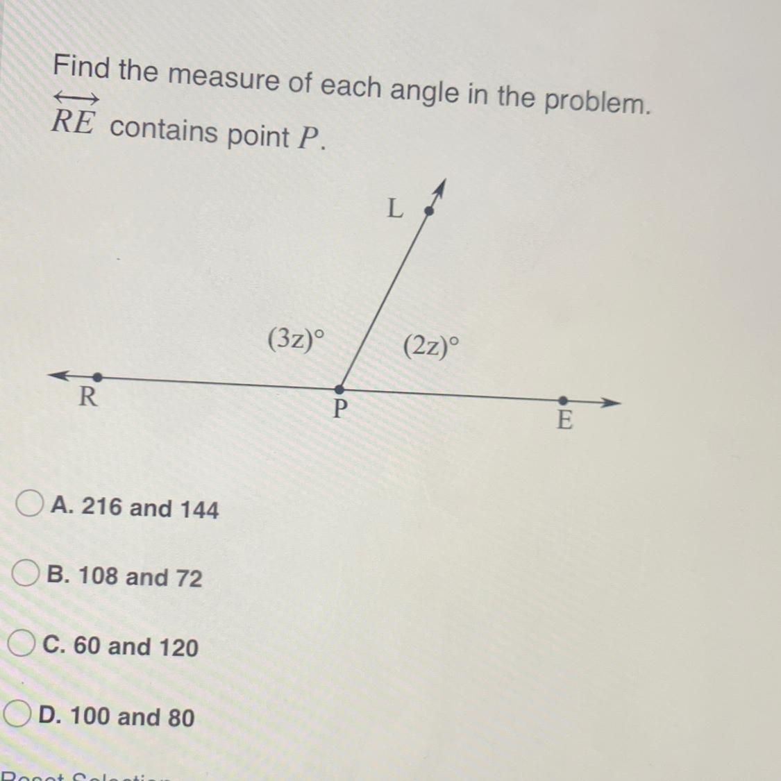 Find The Measure Of Each Angle In The Proplem RE Contains Point P