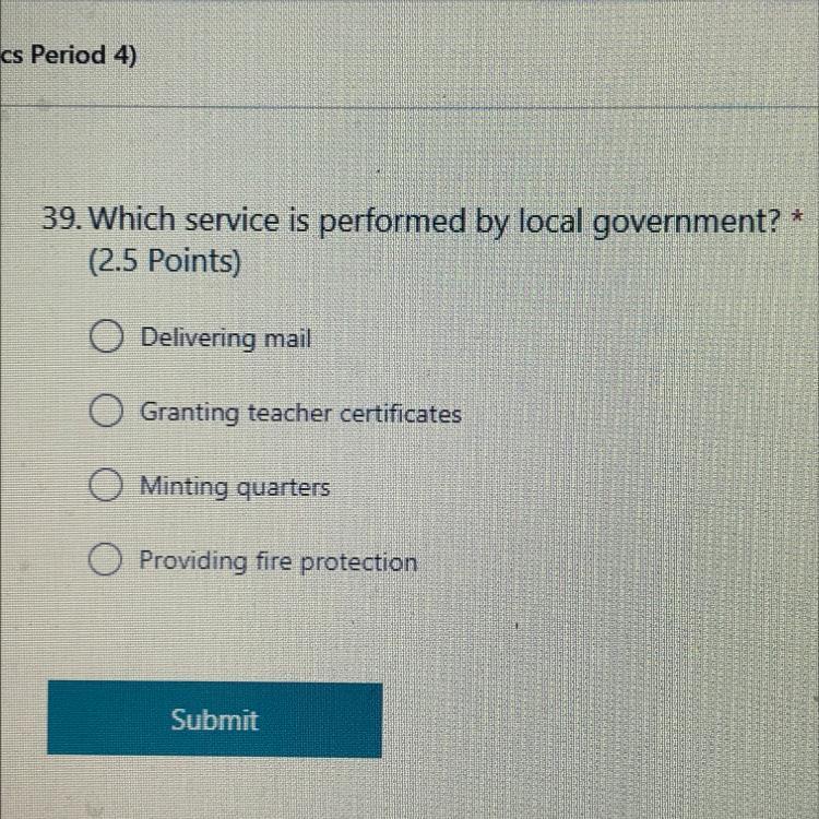 Which Service Is Performed By Local Government?