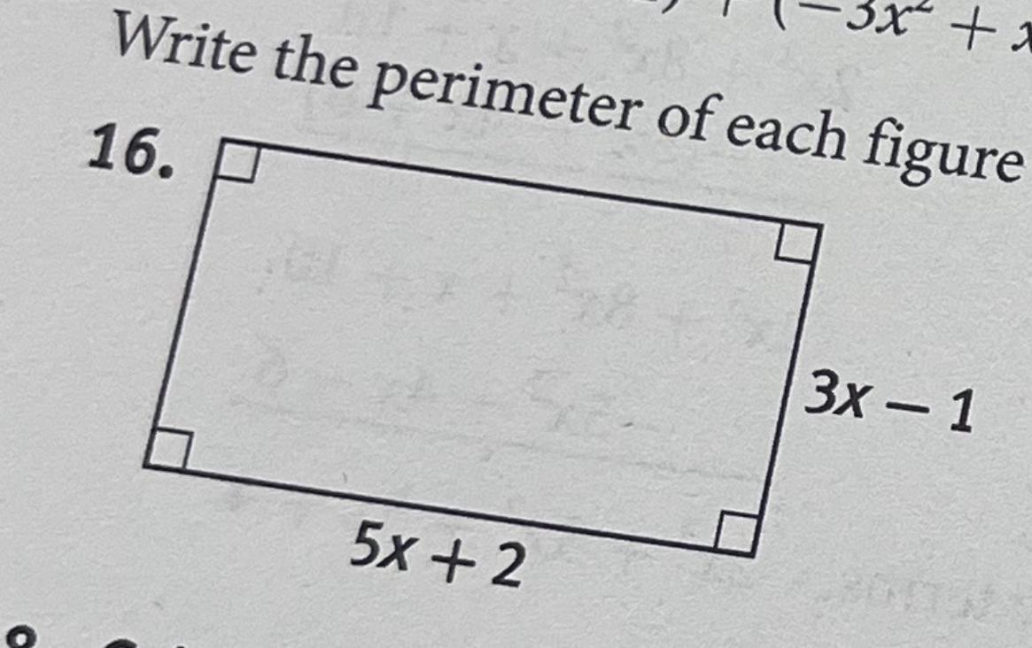 Write The Perimeter Of Each Figure As A Polynomial In Standard Form.