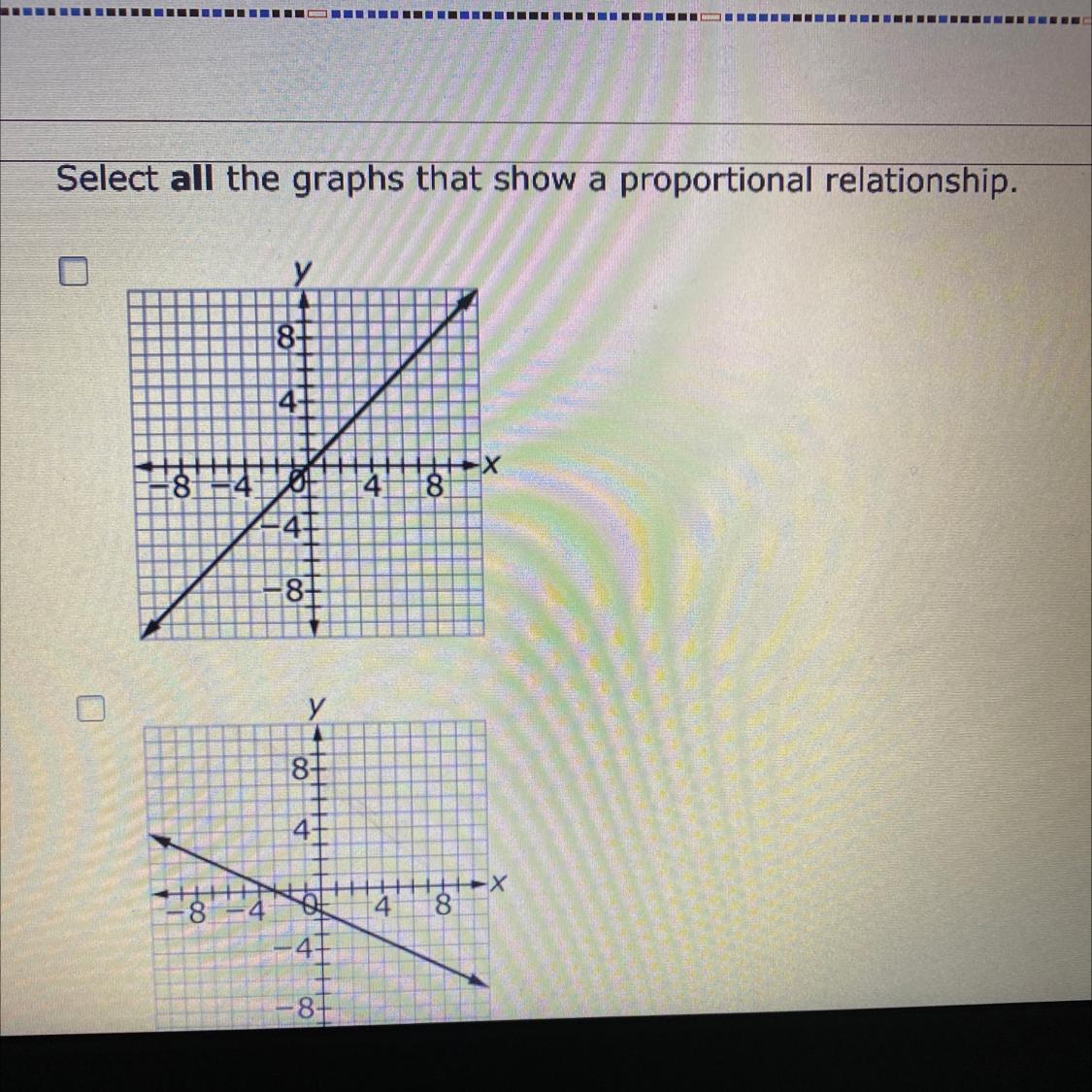 Help Please. I Need An Answer Quick Please. Select All The Graphs That Show A Proportional Relationship