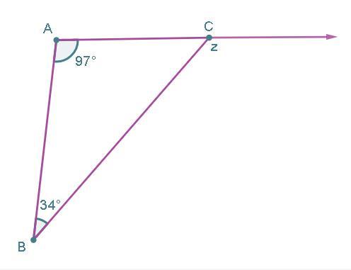 Triangle ABC Is Shown With Exterior Z.Determine Mz. 49 97 131 146