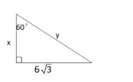 Find The Values Of X And Y In The Special Right Triangle Below.
