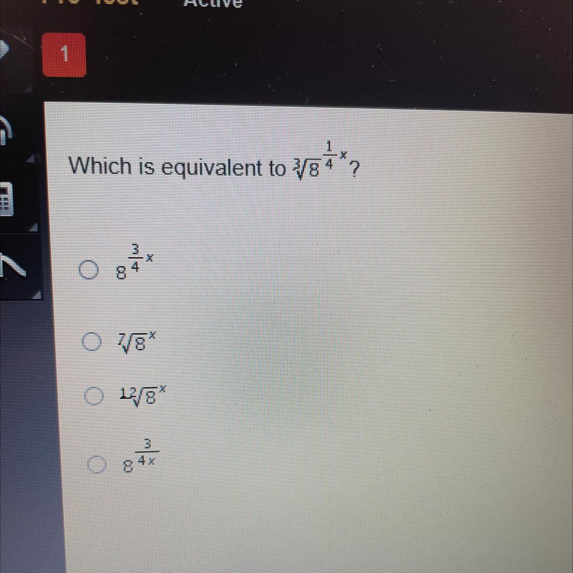 Which Is Equivalent To 3/8^1/4x