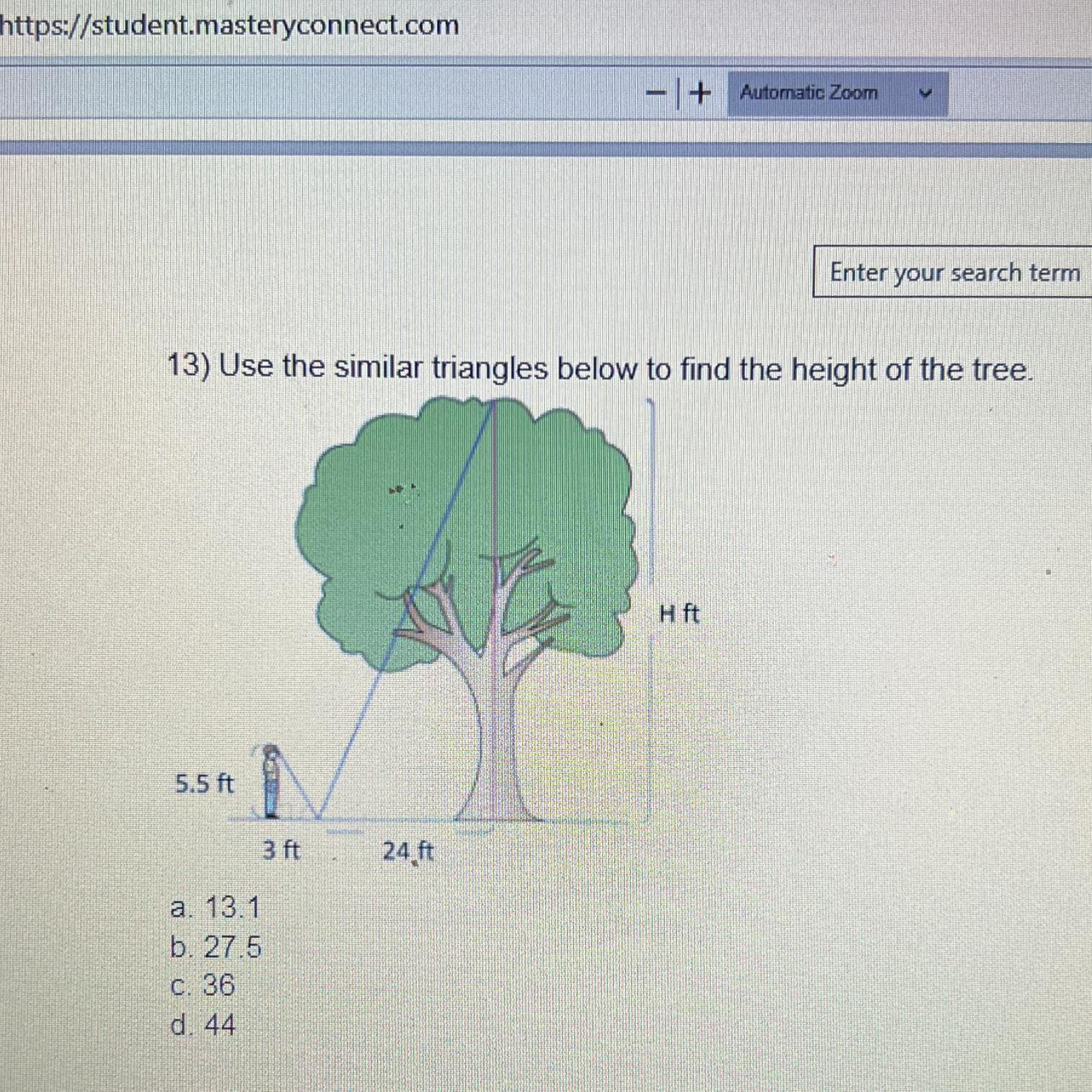 Use The Similar Triangles Below To Find The Height Of The Tree 