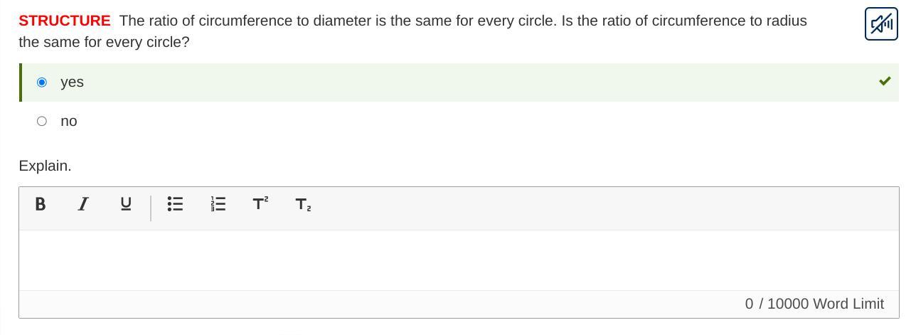 STRUCTURE The Ratio Of Circumference To Diameter Is The Same For Every Circle. Is The Ratio Of Circumference