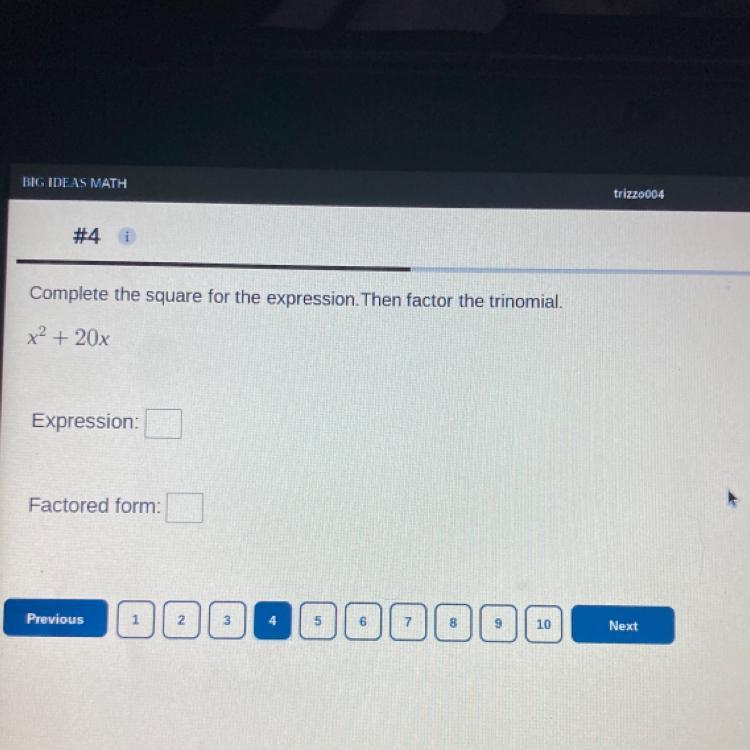 How To Complete A Square For An Expression Then Factor The Trinomial 