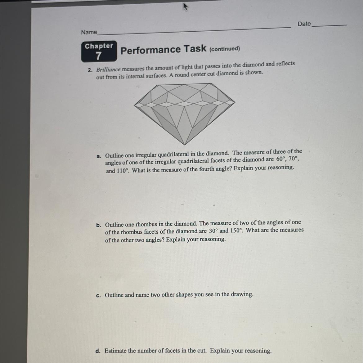 Big Ideas Geometry Chapter 7 Performance Task Continued? 