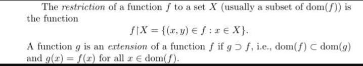 What Is An Example Of "an Extension Of A Function F"?