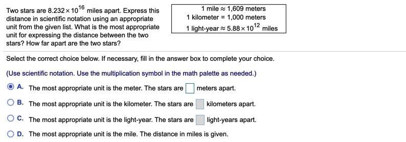 Express This Distance In Scientific Notation Using An Appropriate Unit From The Given List. (look Below