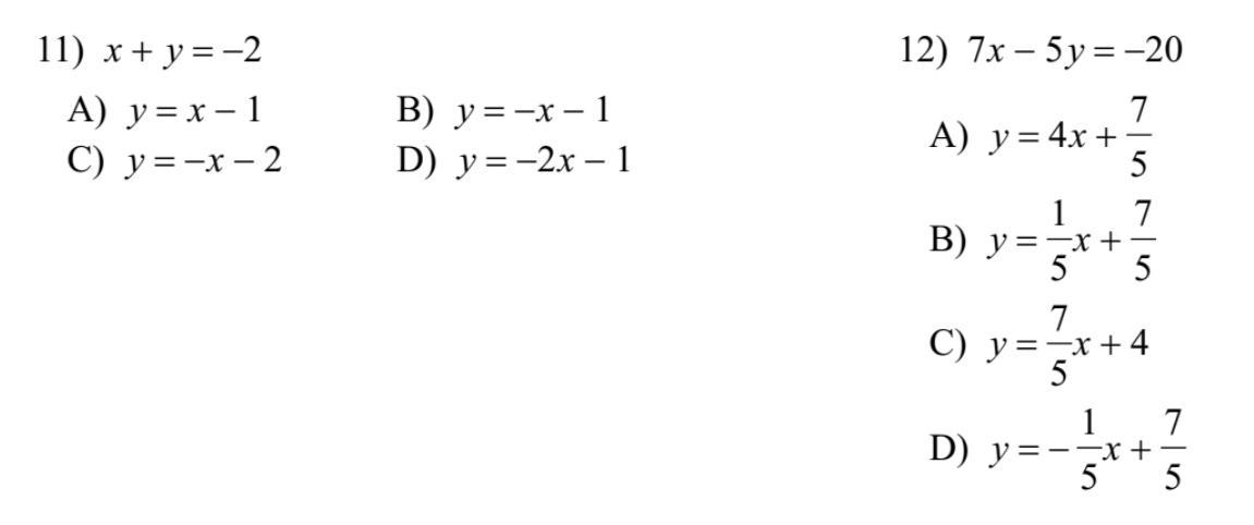 Write The Slope-intercept Form Of The Equation Of Each Line.