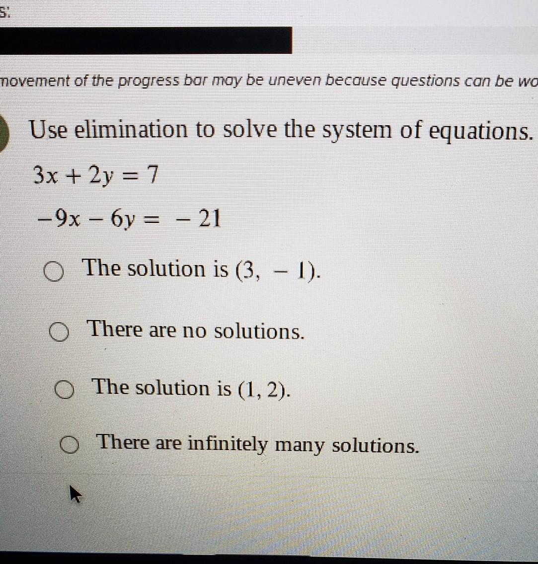 Use Elimination Metho To Solve The System Of Equations 