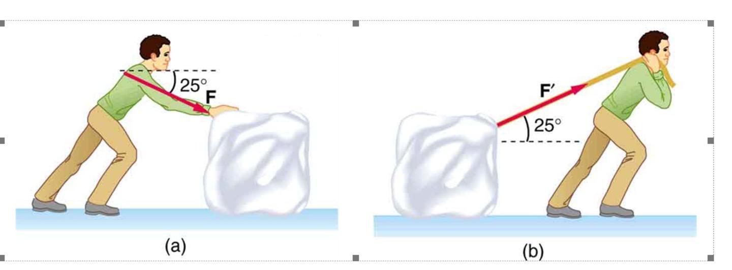 A Person Has A Choice Of Either Pushing Or Pulling A Book Of Ice With A Mass Of 50kg At A Constant Velocity.