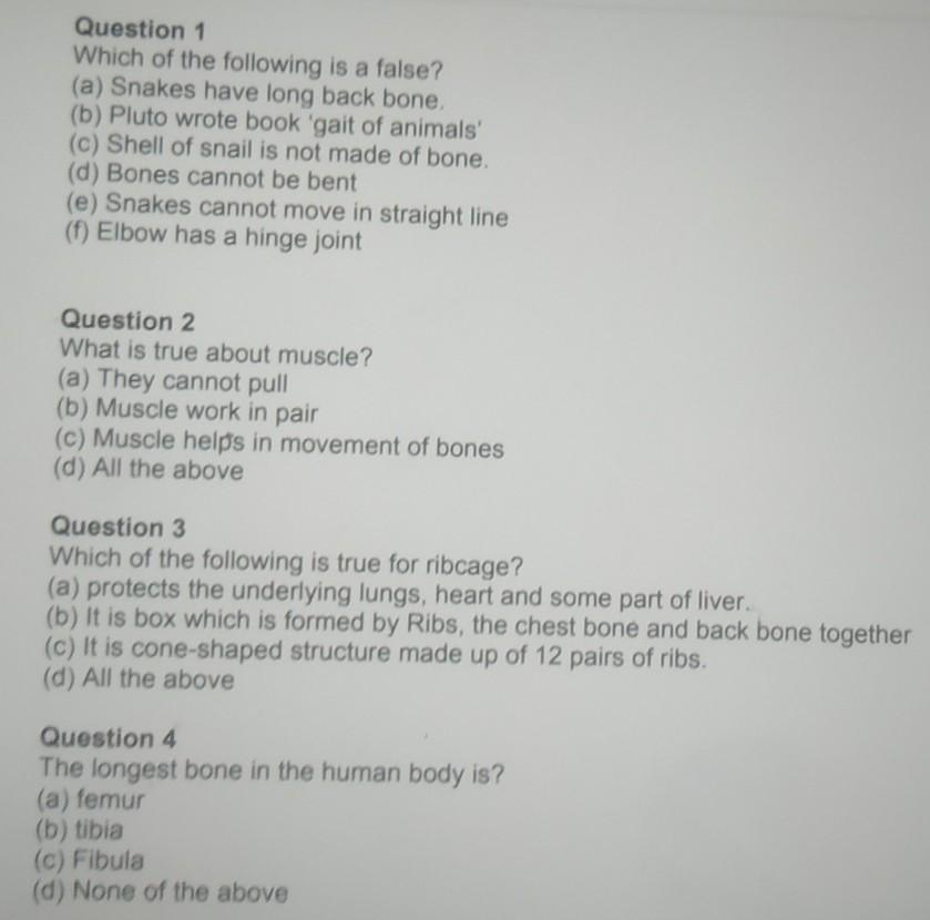 Question 1Which Of The Following Is A False