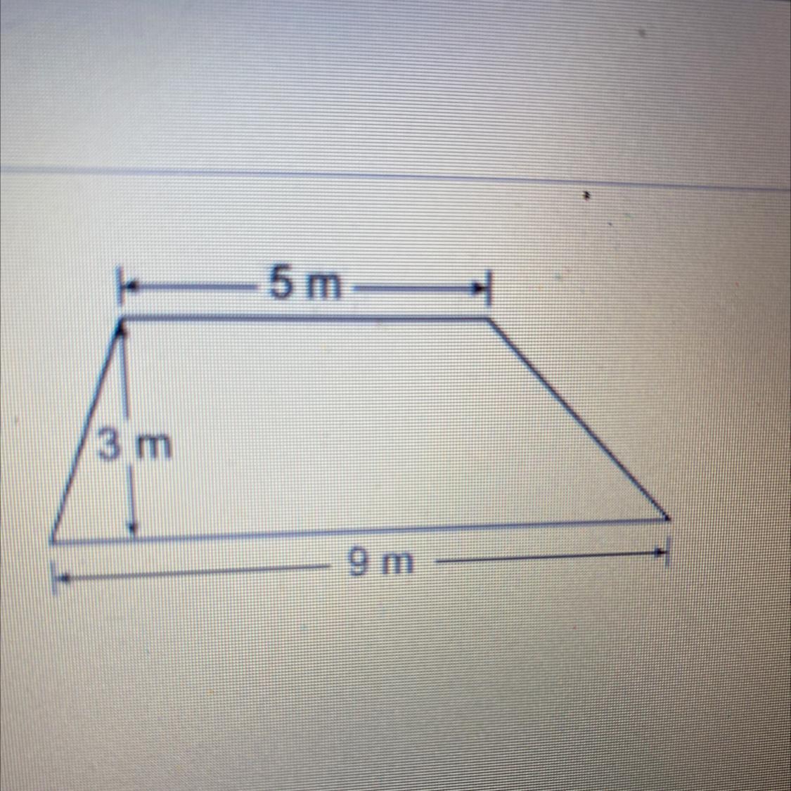 A Trapezoid Is ShownWhat Is The Area Of The Trapezoid?A)21 M2ingB)27 M2O34 M2D)42 M2
