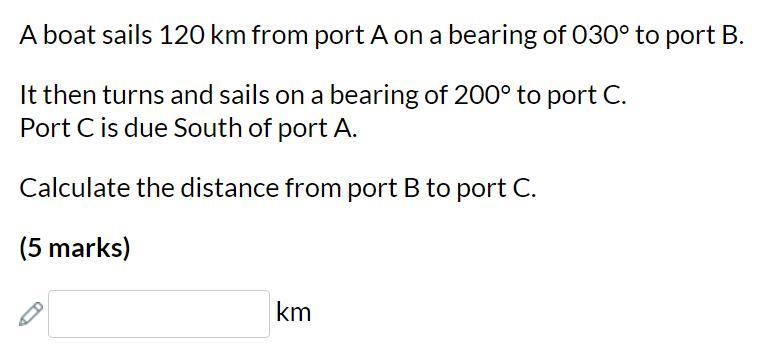 Calculate The Distance From Port B To Port C