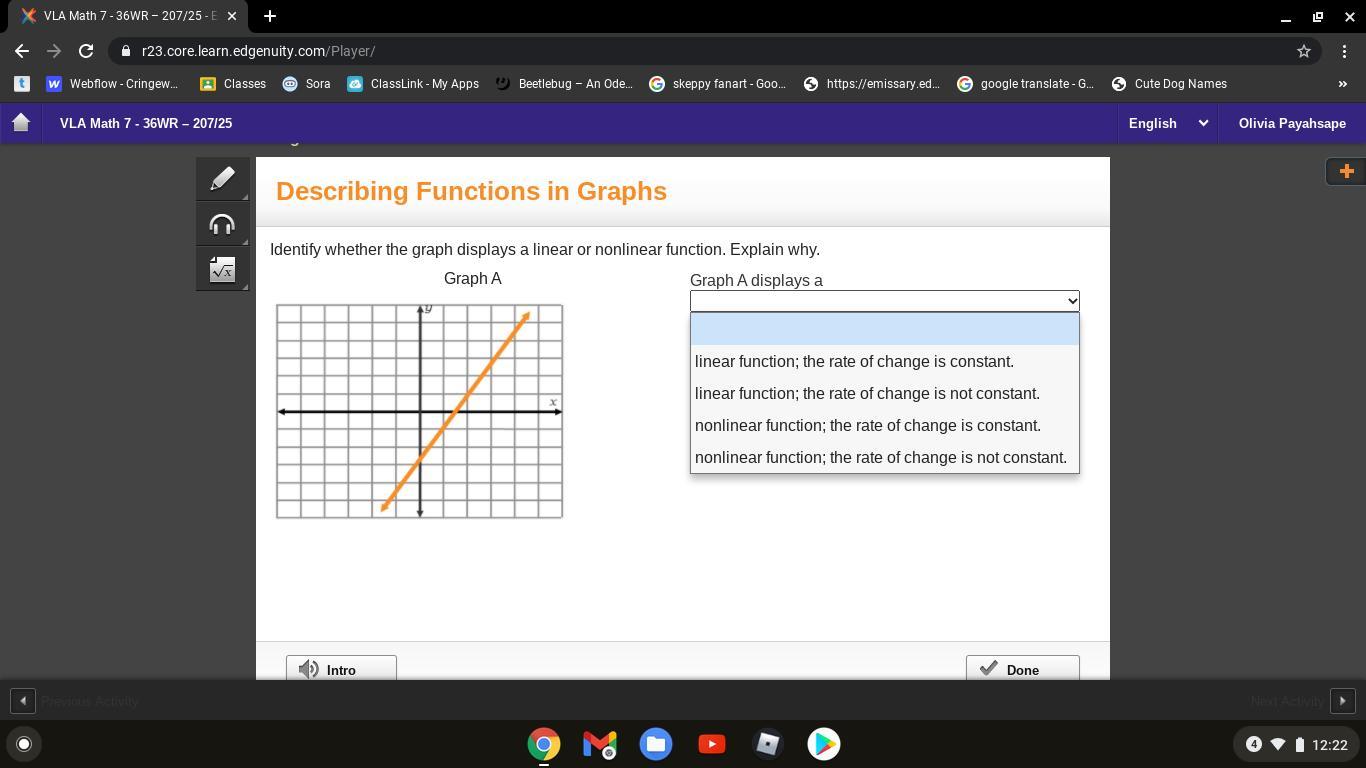 Identify Whether The Graph Displays A Linear Or Nonlinear Functio