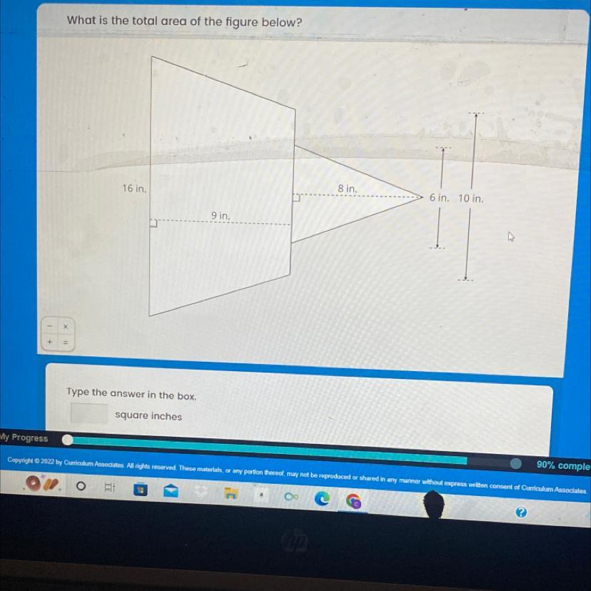 What Is The Total Area Of The Figure Below In Square Inches