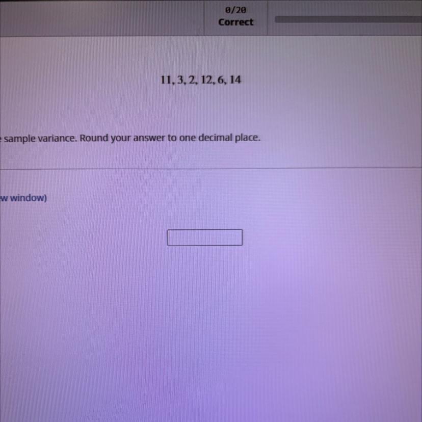 Calculate The Value Of The Sample Variance. Round Your Answer To One Decimal Place