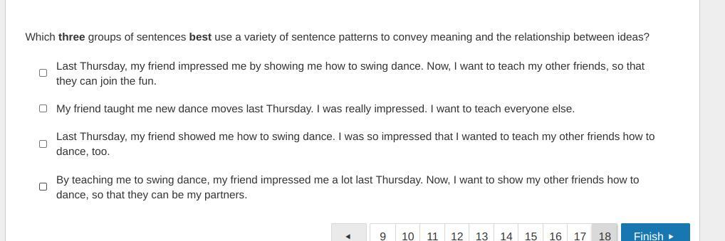 I Need Help ASAP PlZ It's Missing!!!!Which Three Groups Of Sentences Best Use A Variety Of Sentence Patterns