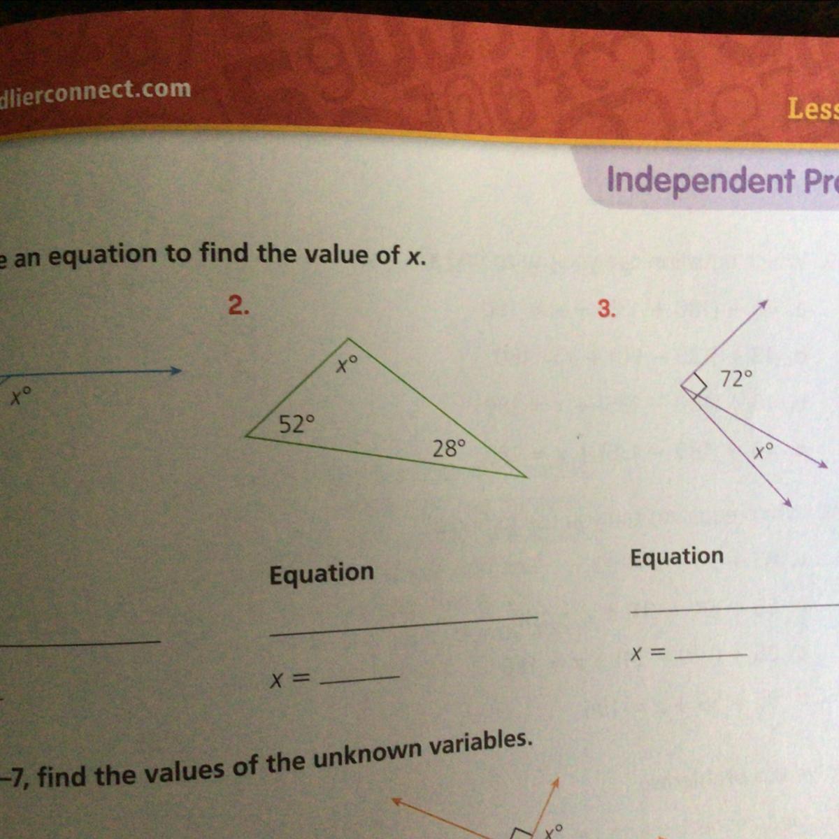 Please Solve These, I Thank You My Friends Write And Solve An Equation To Find The Value Of X