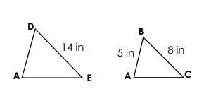 Triangle ADE Is Proportional To Triangle ABC. Given The Side Lengths In The Diagrams, What Is The Length