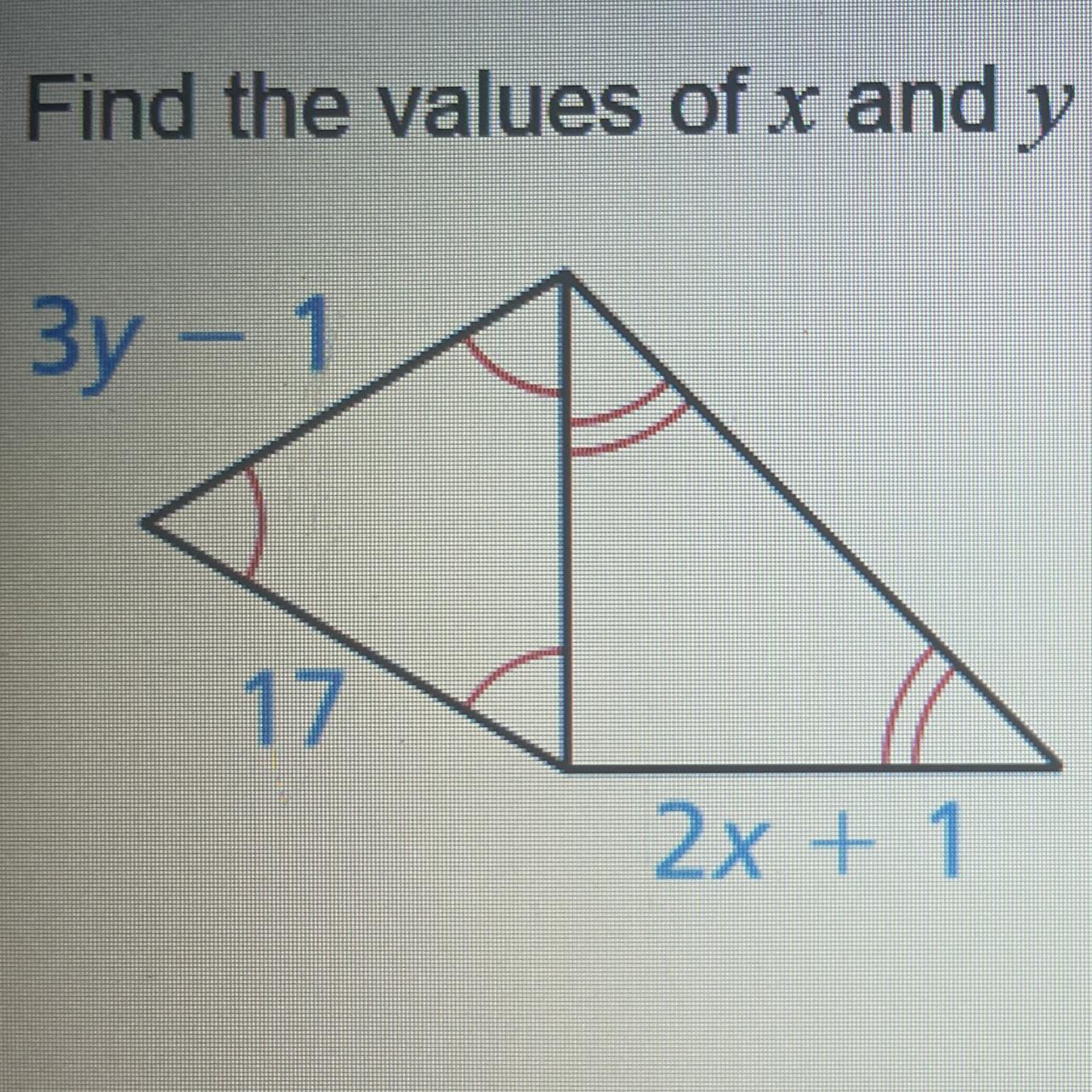 Find The Values Of X And Y In The Diagram